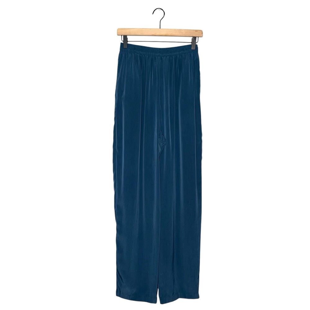 Vintage‎ Lightweight Sports Slacks Flowy Blue Pants with Pockets